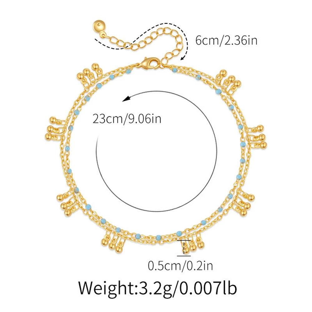 Bohemian Double-layer Design Simple Seaside Vacation Outfit Women's Style Ankle Chain Charming Jewelry