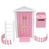 1:12 Mini Dollhouse Furniture Set - Wooden Door, Ladder, Fence, Mailbox Accessories for OB11 Dolls