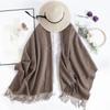 Extra Long 100% Wool Scarf Shawl Women Men Winter Warm Thick Pure Color Wrap Blanket Style
