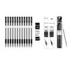 Deli 6601 Black 0.5mm Gel Pen & Refill Bundle