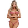 Set Bikini Due Pezzi Micro da Donna Reggiseno a Collo Alto Perizoma Basso Allacciatura Costumi da Bagno Abbigliamento da Spiaggia Lingerie