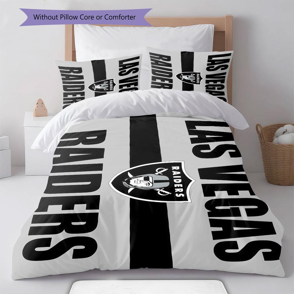 Raiders Pattern Bedding Home Decoration Birthday Gift ( 1 duvet cover + 2 pillowcase, without core),fan merchandise.
