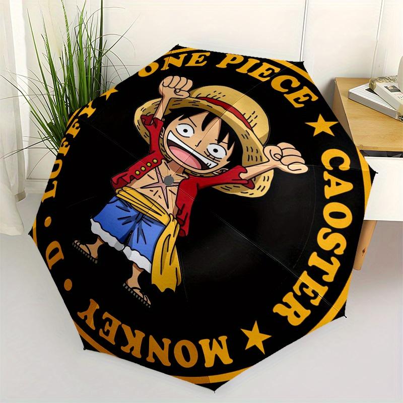 One Piece Monkey D. Luffy Untersetzer-SetRegenschirmTragbarer 3-fach kompakter Regenschirm für Damen & Herren Geschenk