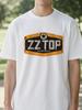ZZ TOP Letter Pattern Printed Round Neck Short Sleeved Tshirt Mens Summer Fashionable Casual Sports Loose Top Tees