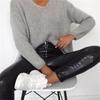 Autumn and Winter Ladies High Waist Casual Crocodile Pattern Leather Pants Casual Slim Fashion Zipper Foot Slim