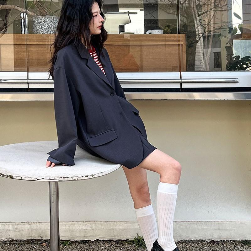 Johnature Korean Casual Suit Two-piece Women Sets Autumn Patchwork Blazer Pleated Skirt Fashion Women Sets
