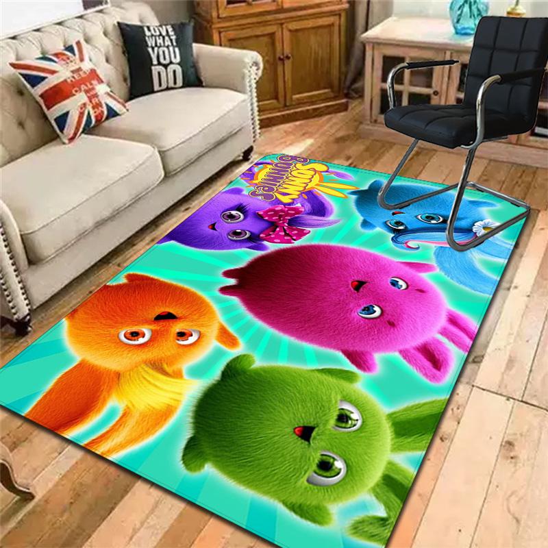 Rainbow cartoon design Rug Floor Mat for Living Room or Bedroom Soft and Comfortable Carpet a Gift for Birthday and Holiday.