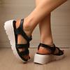 New Platform Open-toed Roman Shoes Women's Platform Versatile Comfortable Sandals Breathable Fashion Velcro Women's Shoes