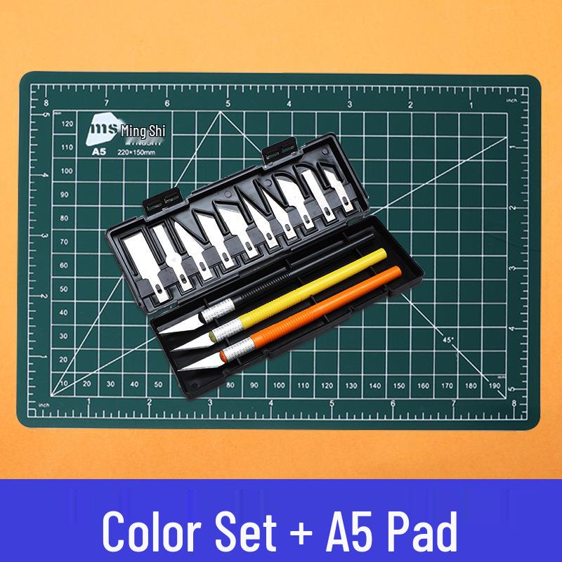 Handmade Carving Knife & Rubber Stamp Cutting Tool Set with Mat for Journals & Collage