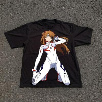 Anime Evangelion Asuka Shikinami Printed Tshirt Unisexs and Womens Tshirt Unisexs Top Sports Tshirt Unisexs Tshirt Summer 2026