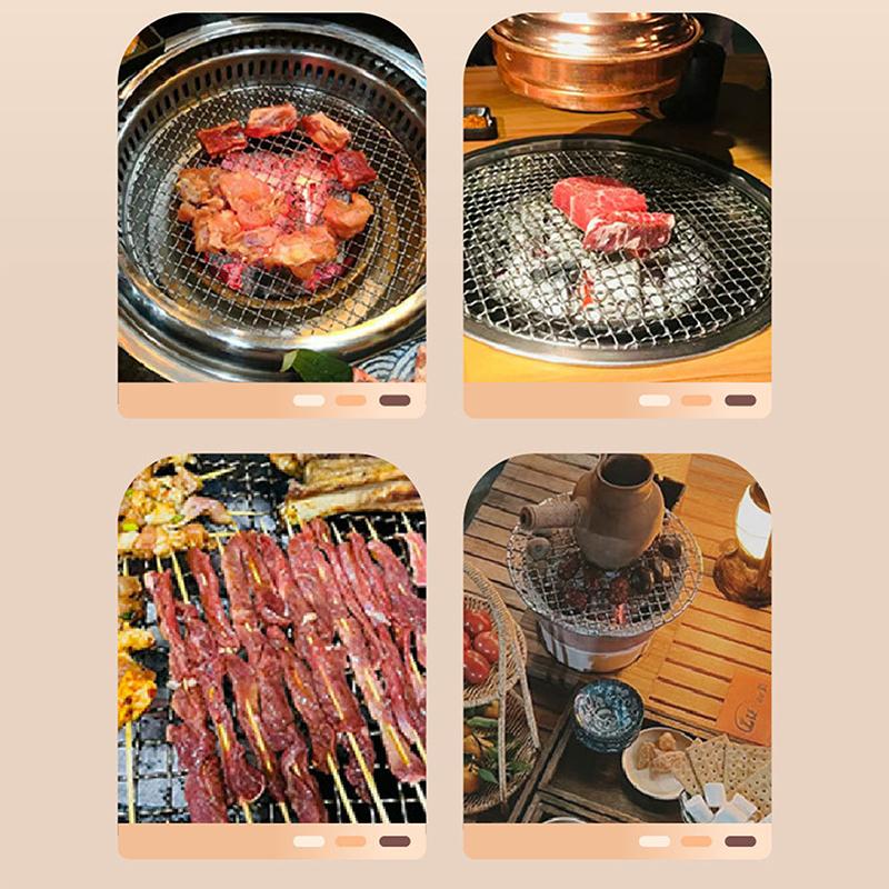 Runder Edelstahl-Grillrost Hitzebeständiger Grillrost Outdoor Camping Grill Teekochzubehör