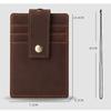 US Retro Crazy Horse Leather ID Card Badge Holder with Lanyard for Mens Multi Card Slots Coffee Cards Cases Office Supplies