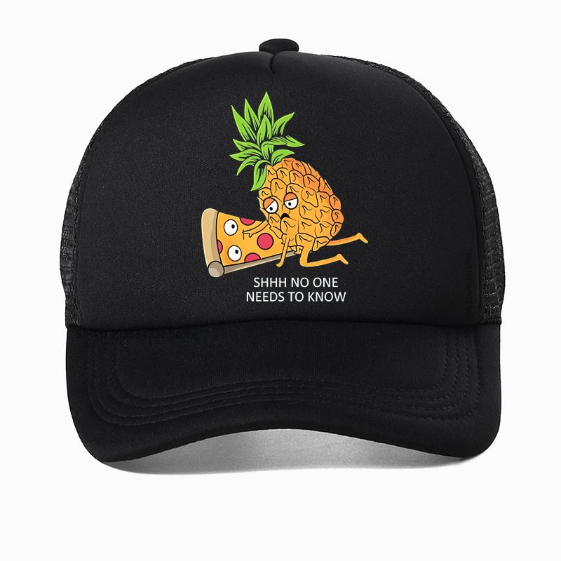 Pineapple Belongs On Pizza Funny Food Pun Baseball Cap Birthday Gift For Men Adult Summer Mesh Breathable Hat