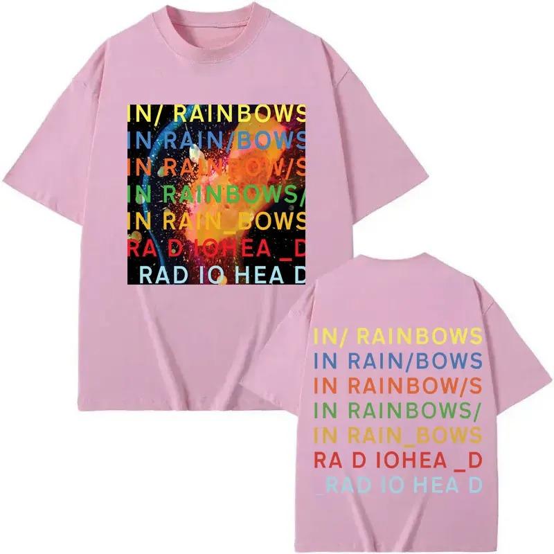 Rock Band Radiohead In Rainbows Album Merch T-shirt Men Women Clothing Y2k Fashion T-shirts Summer Casual Loose Cotton T Shirts