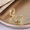 Cute Female White Zircon Small Round Hoop Earrings For Women Vintage Gold Color Ear Buckle Wedding Jewelry Valentine's Day Gift