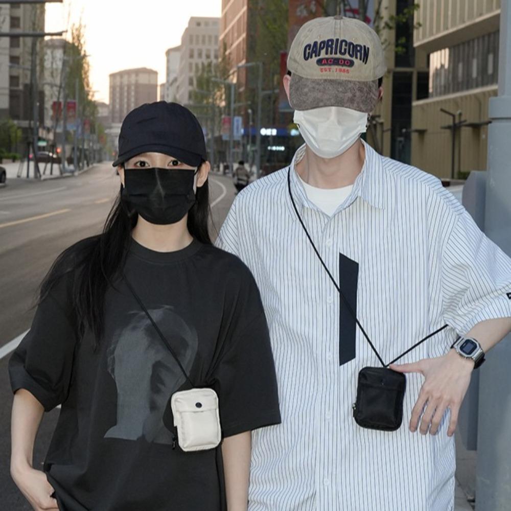 Casual Halter Coin Pouch Solid Color Crossbody Bags Small Lightweight Storage Bag Girl Boy