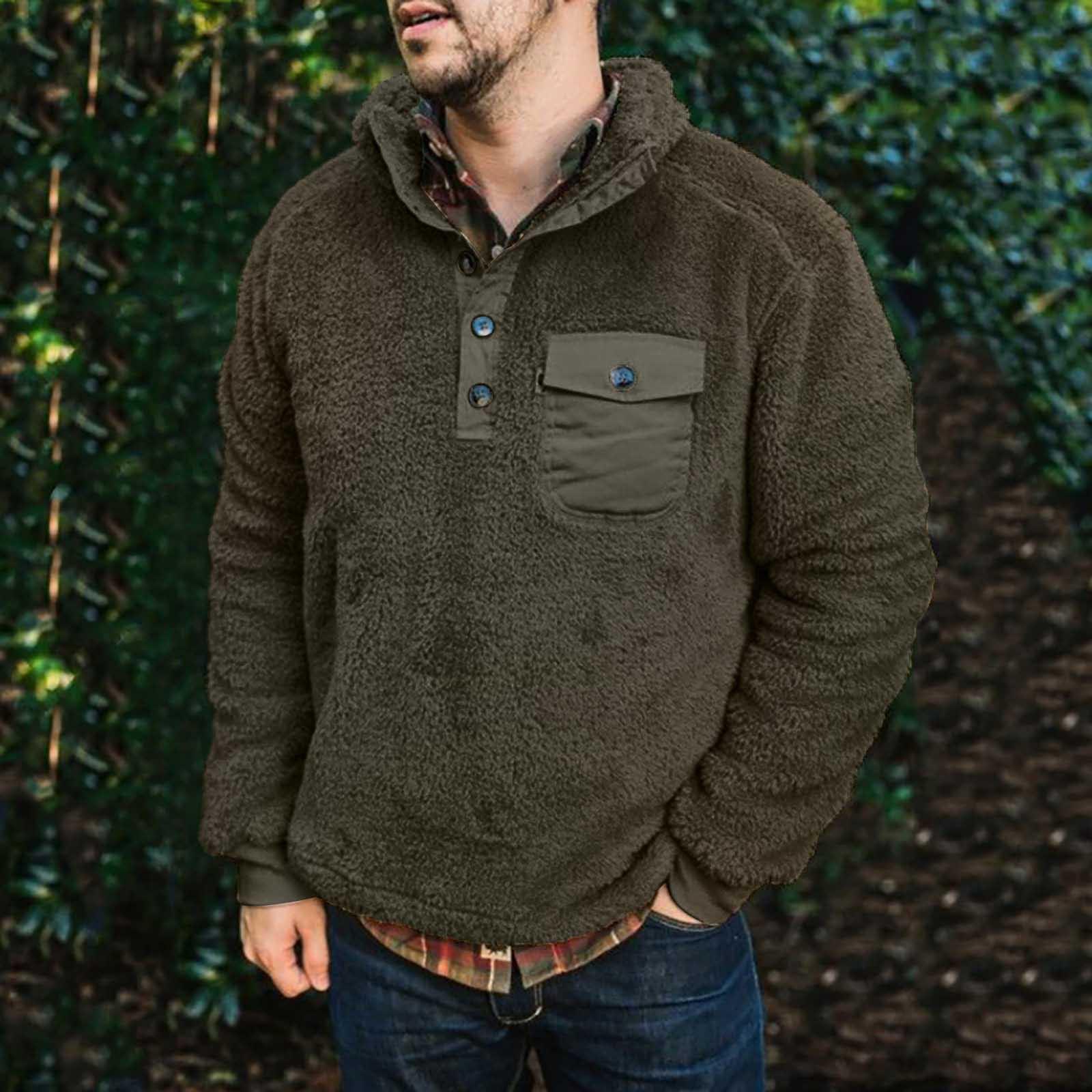 Men s Casual Hoodie Long Sleeve Sweatshirt Jacket Plush Jacket Sweater Top XXL