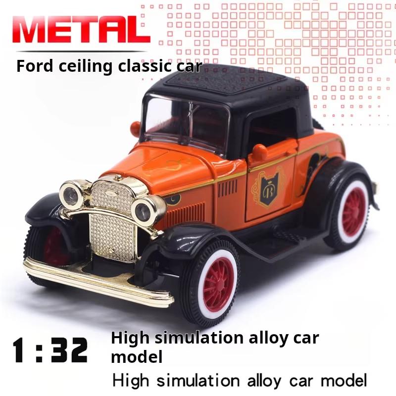 1:32 Klassisches Ford Oldtimer-Modellauto aus Metall, Cabriolet, Geschenk für Kinder