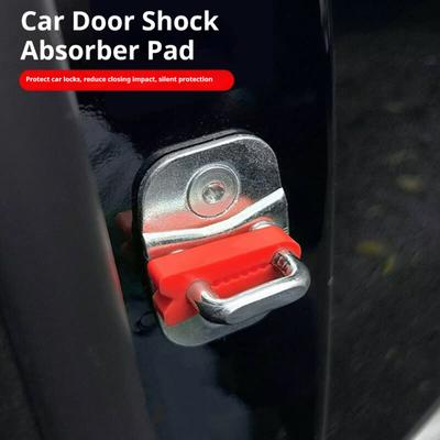 4Pcs Car Door Cushion Pads Silicone Anti-Rattle Shock Absorber for Vehicles Trucks Reduces Noise Vibration Easy Clip-On Installation Car