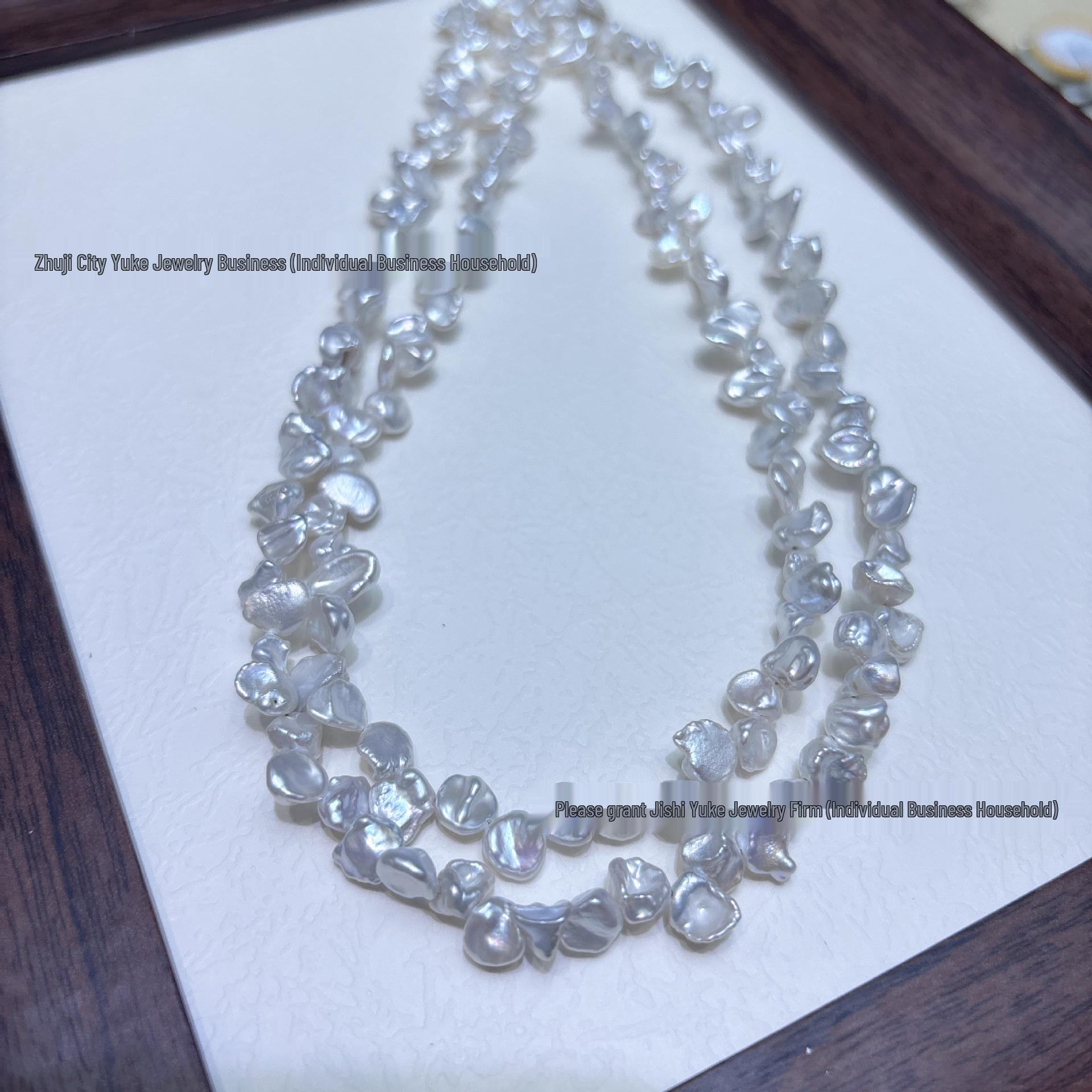 Высокоглянцевая 6-7 мм барочная пресноводная жемчужина лепесток бусины DIY ожерелье 6-7mm (Semi-finished without clasp)