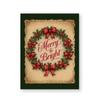 Vintage Christmas Metal Wall Decoration, Holiday Sticker Sign