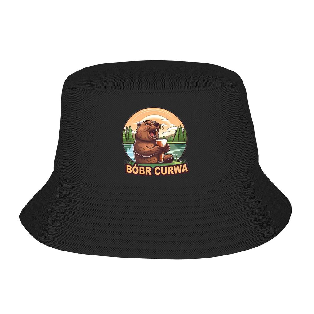 Bobr Kurwa Meme Bucket Hat for Men Women Beach Funny Beaver Field Hat Trendy Packable for Hiking Fishing Fisherman Cap Panamka