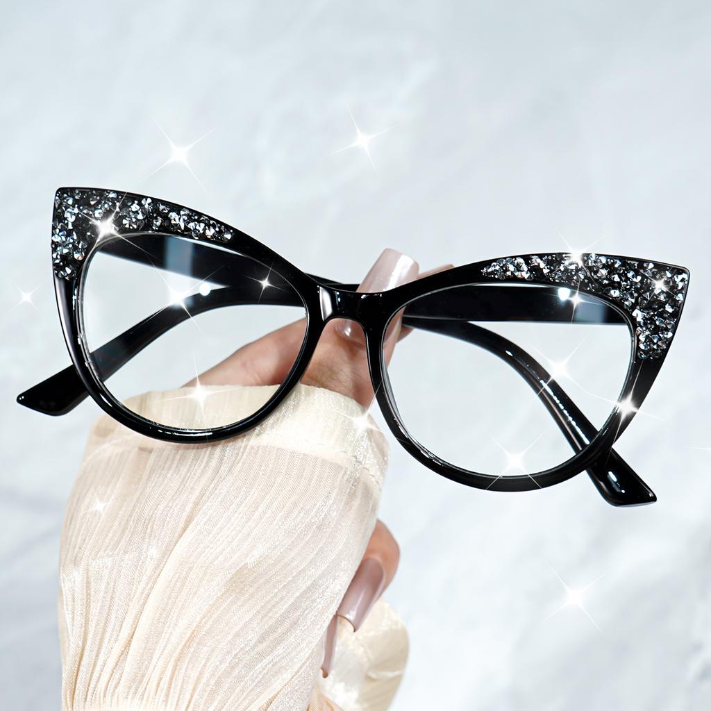 Chic Retro Cat-Eye Glasses for Women Men Full Frame Fashion Glasses Decorative Daily Wear