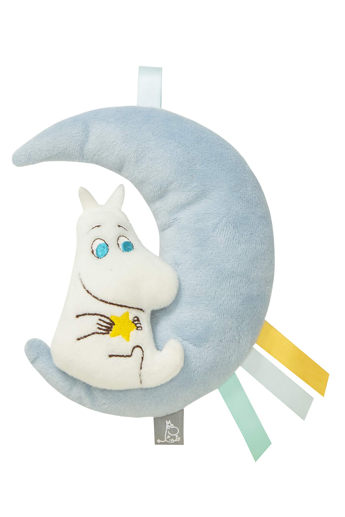

DADWAY Moomin Baby Rattle Toy with Rattle First Toy with Great for Toys and Squeeze Rattle with Moon and 1 Piece Ages 0 Months and Up Sound, Hoop,