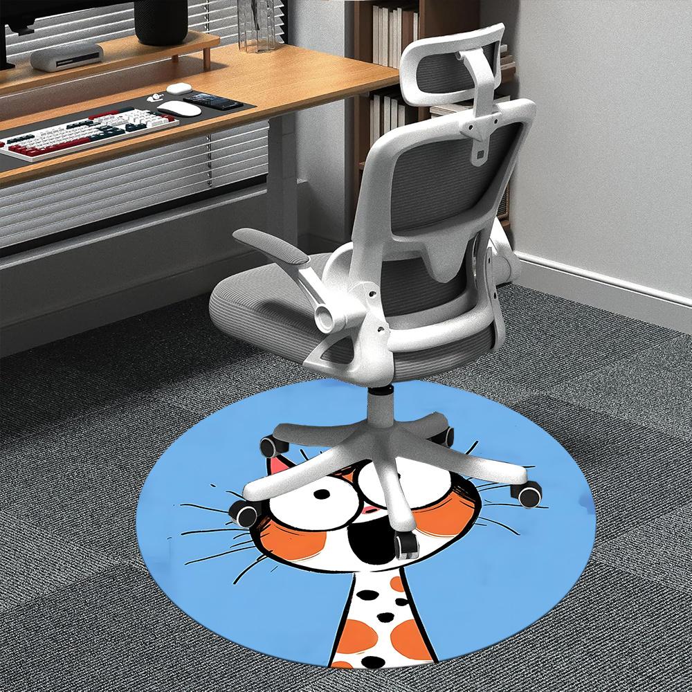 

1pc Paws Print Office Round Area Rug, Indoor Mat Suitable ForOffice, Under Office Chairs Bedroom Living Room Home Decor, Room Deco q133 80cm by 80cm