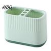 Compact Desk Organizer for Supplies Desktop Pen Holder Compartments Thickened Plastic Organizer Macaron Office Storage Color Vertical Pattern