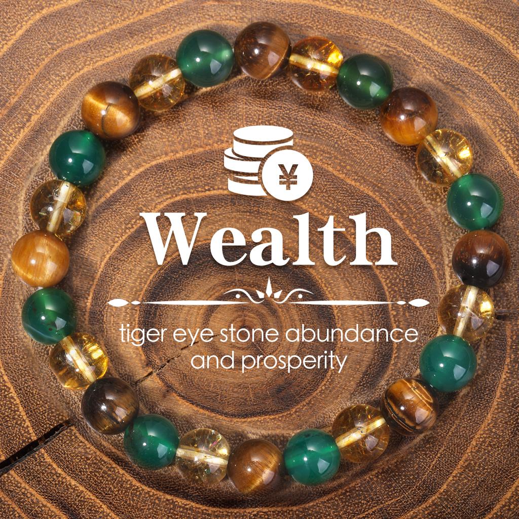 Bracciale in Pietra Naturale di Protezione Per Donne Uomini Attira Buona Fortuna Denaro Protezione Salute Cristallo Citrino Occhio di Tigre Bracciale