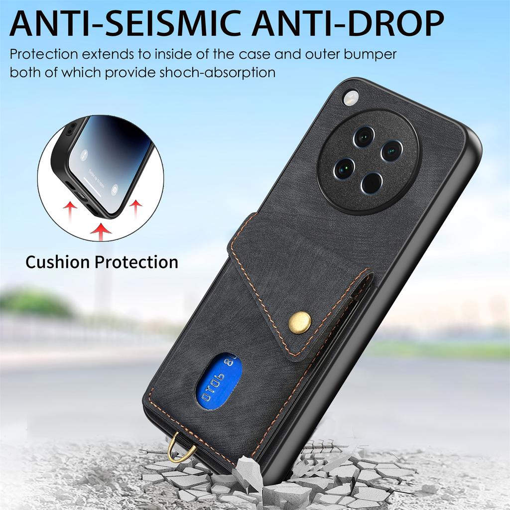 For Oppo Find X8s 5G Case with Card Holder Kickstand Leather Phone Back Cover