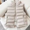 IHUASU Women's Fashion Casual Fall Winter Solid Color Print Sleeveless Jackets & Coats Down Coats