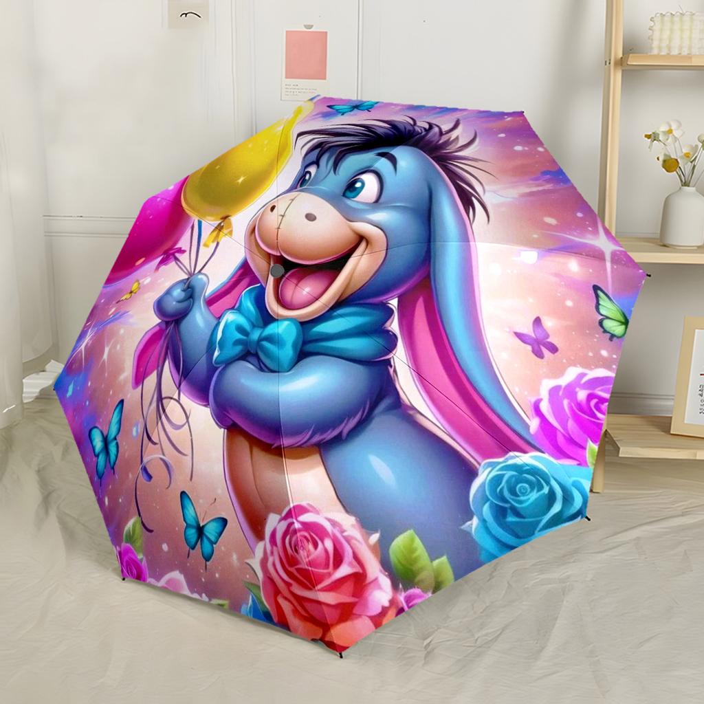 Eeyore's Dreamy Garden Portable Automatic Umbrella Compact & Durable 8-Rib Design Foldable Design All-Season Umbrella for Travel Fashionable Accessory