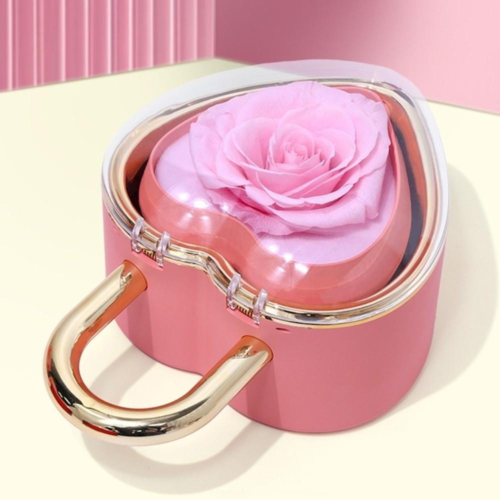 Soap Rose Flower Heart-shaped Padlock Jewelry Box Valentine's Day Gift Box for Ring, Necklace