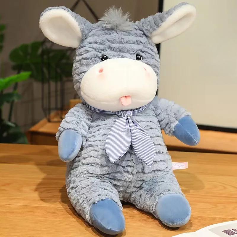 Cute Donkey Doll Plush Toy Soft Stuffed Donkey Hugging Pillow Grabbing Machine Doll Children's Birthday Holiday Gift