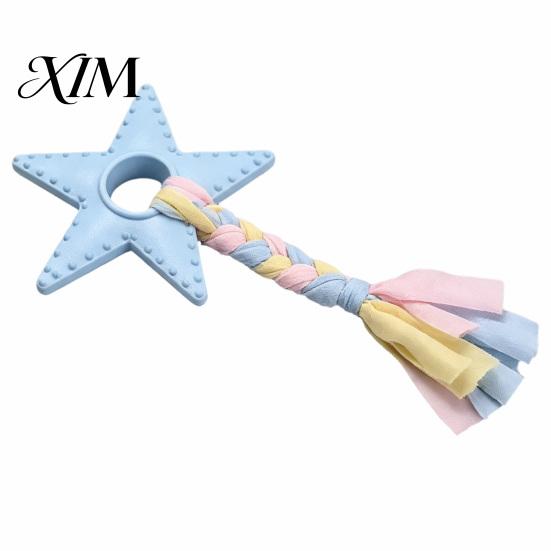 Bite Resistant Dog Toy Star Shaped Chew Toy, Pet Boredom with Braided Cloth Strip, Aggressive Chewer Teeth Cleaning Teething