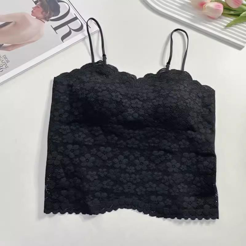 Women's Lace Camisole with Chest Pads and Elegant Back Design