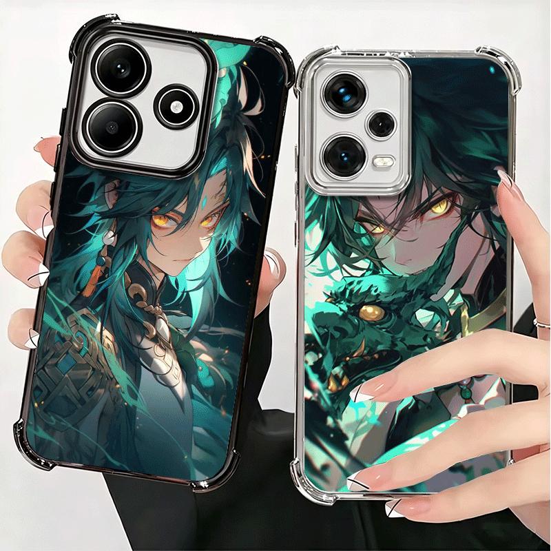 Genshin Impact Xiao Plating Phone Case For Xiaomi Redmi Note 14 15 Pro Plus 13 12 11 11S 11T 10 9S 9 5G Anti-Fall Airabag Cover