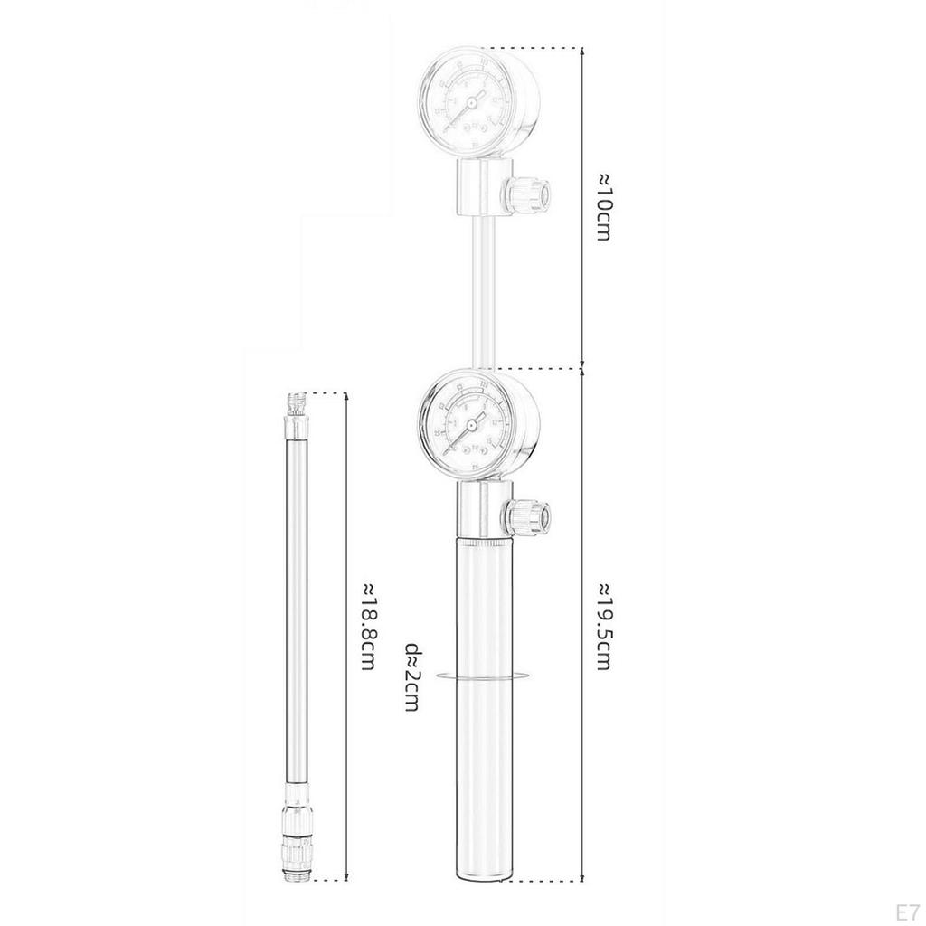 Bike Pump Bicycle Inflator with Gauge High Pressure Ball Needles Tire Portable