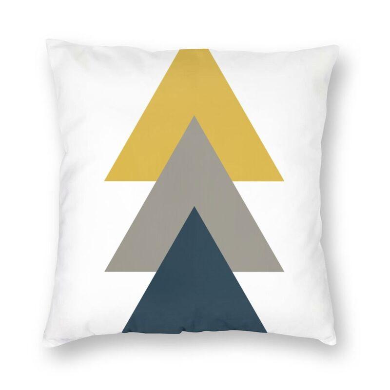 Abstract Gray Red Swirls Modern Pillow Cover Home Decorative Geometric Pattern Car Cushion Triangles Black White And Yellow