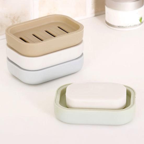 Soap Dish with Drainage Layer Shampoo Bar Holder with Lid Soap Tray Keeps Soap Dry And Clean for Bathroom Shower Bathtub Kitchen