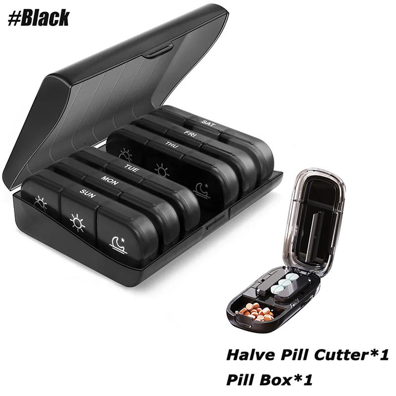 Weekly Pill Organizer Case Portable Travel Pill Box 7 Days Large Compartments for Vitamins Medicine Eating At Time First Aid Kit