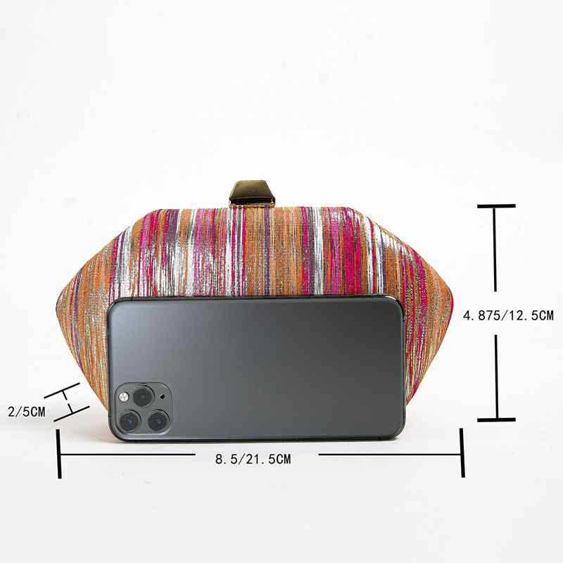 Neue bunte gestreifte Clutch-Taschen für Damen, Hochzeitsbankett-Geldbörsen, Abendtaschen für Damen, Schultertaschen mit Kette, Dropshipping