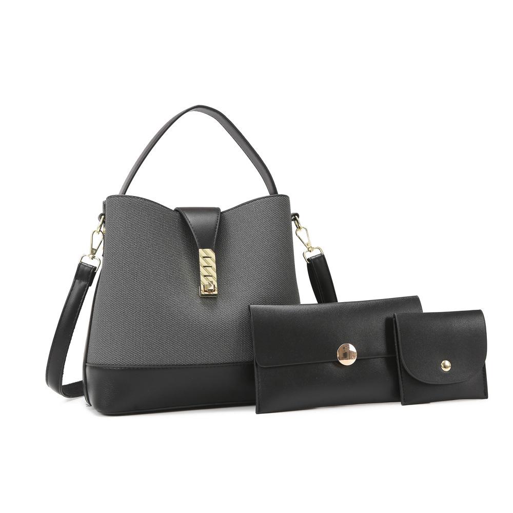 

Women S Bag, Women S Multi-Piece Set, Portable Lock Bucket Bag, Women S Shoulder Messenger Bag чорний