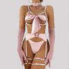Toucheart Hot Lingerie Women Daring Lingerie Woman Chest Bow Tie Hollow Chest Open Passion Temptation Uniform Sex Underwear New