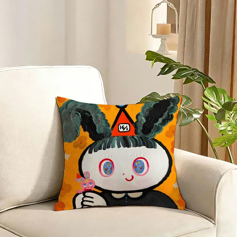 Art KKima artist Cushion Cover Reversible Plush Pillow Cover Soft Fluffy Home Decor for Sofa Bedroom
