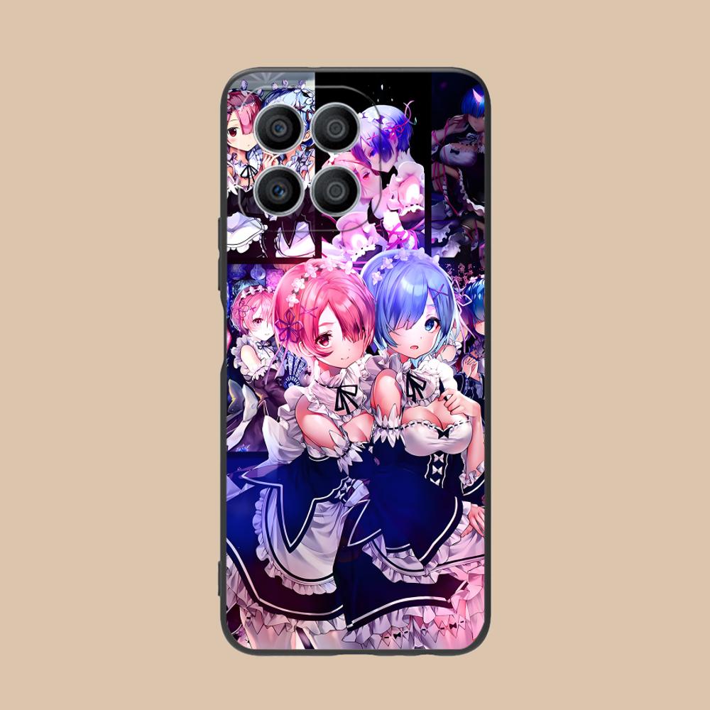 ReZero Rem Ram Matte TPU Mobile Phone Case for Honor 90 80 70 60 50 30 20 10 9 8 7 Pro S SE Lite 5G Colorful Printing Cover