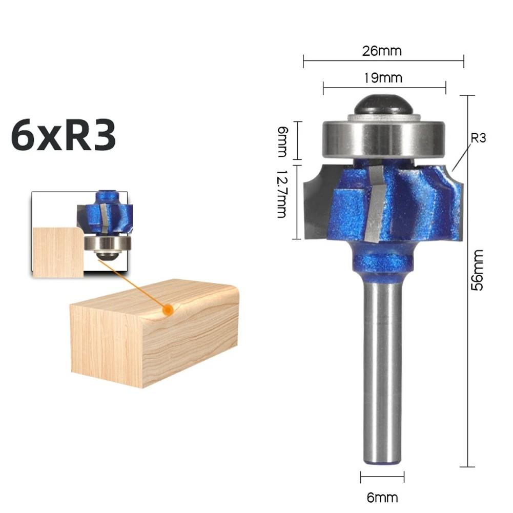 6/8MM1/4 Shank 4 Corner Router Bit R1 R2 R3 Trim Edging Woodworking Bit for Wood