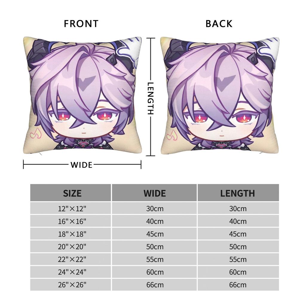 Genshin Impact Durin Game Pillowcase Printed Polyester Cushion Cover Gift Pillow Case Cover Home Zippered 18''